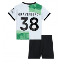 Otroški Nogometni dresi Liverpool Ryan Gravenberch #38 Gostujoči 2023-24 Kratek Rokav (+ Kratke hlače)